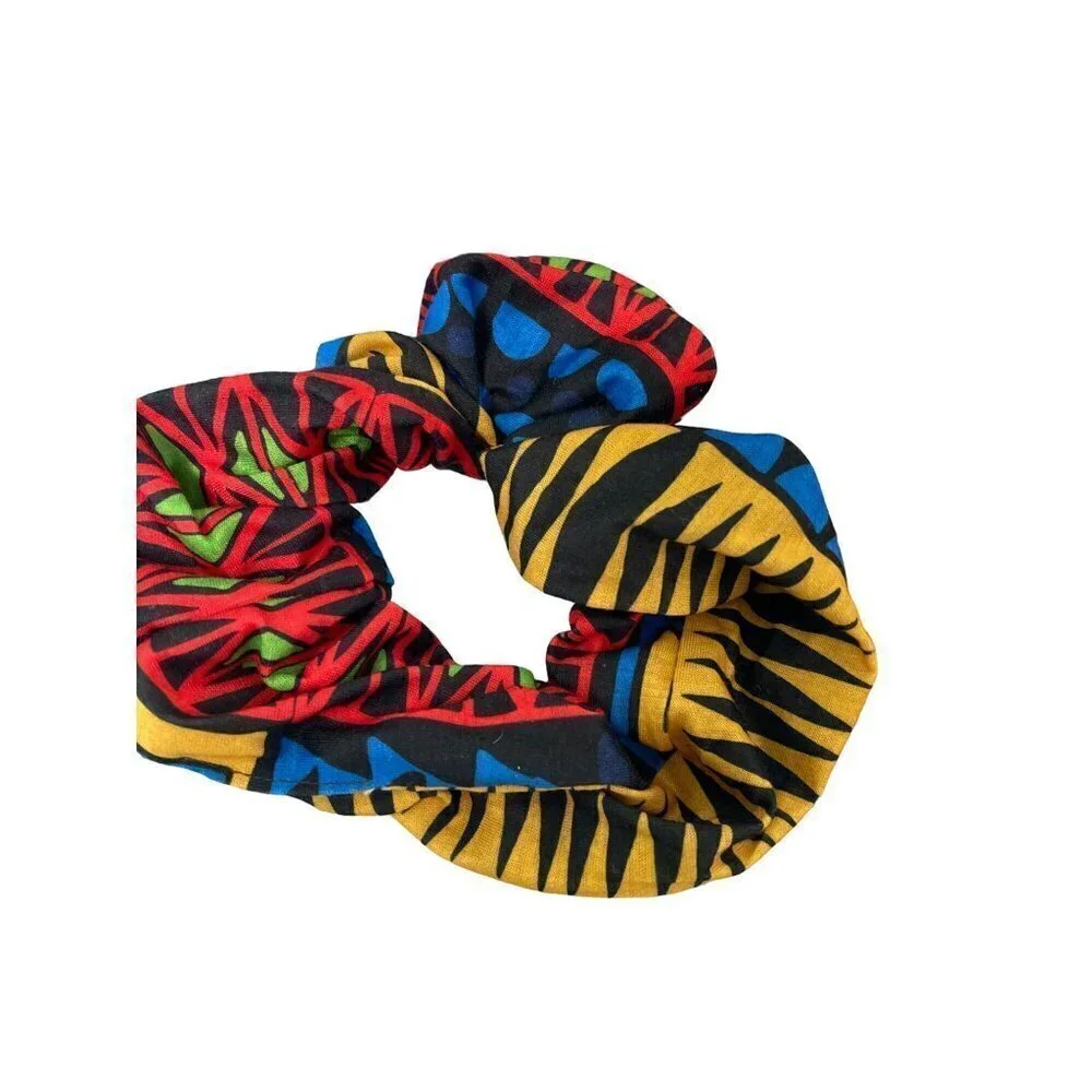 Vintage 1980s Fabric Scrunchies Set of 4 One Size Multicolor